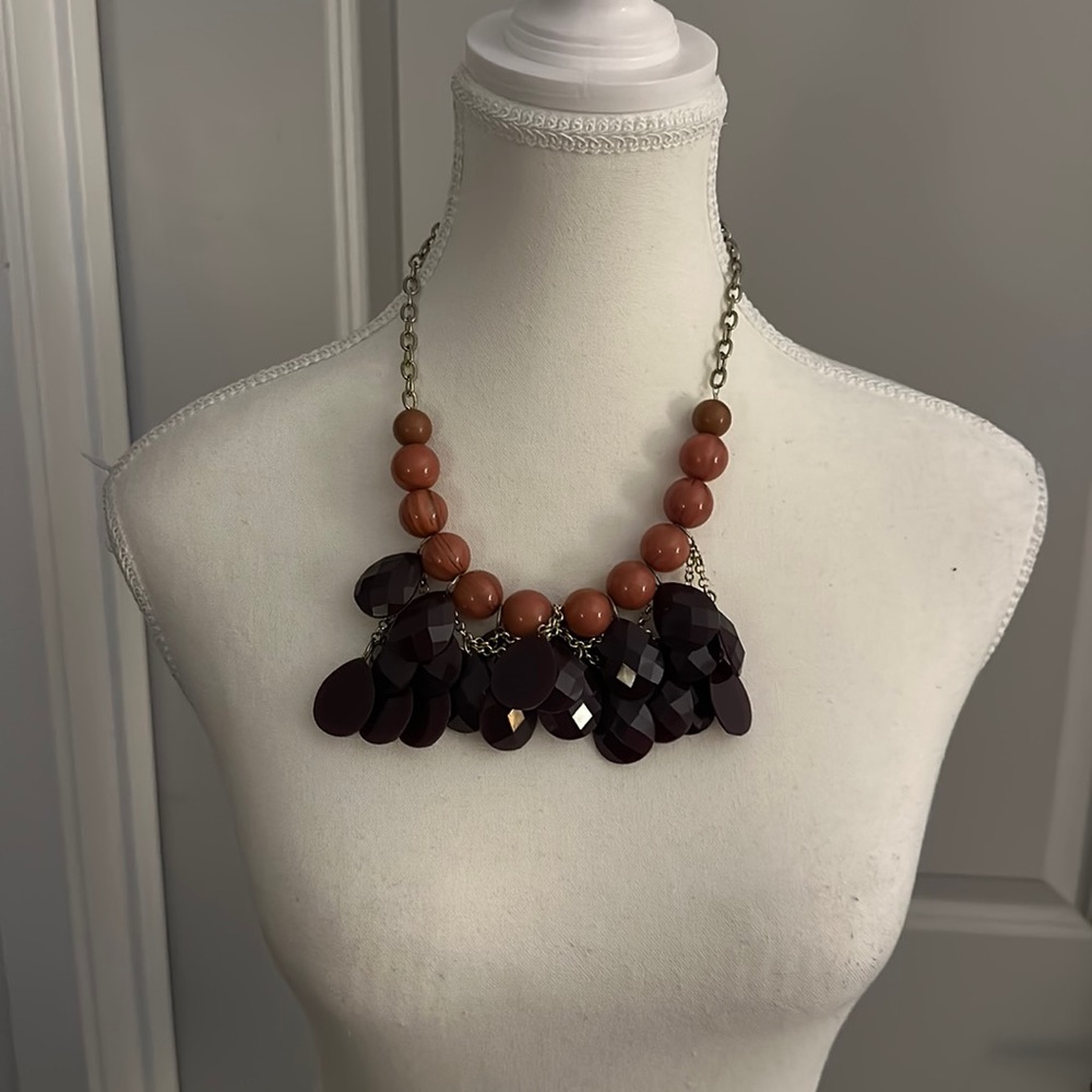 Pink and purple statement necklace